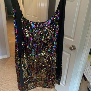 NBD rainbow sequin dress